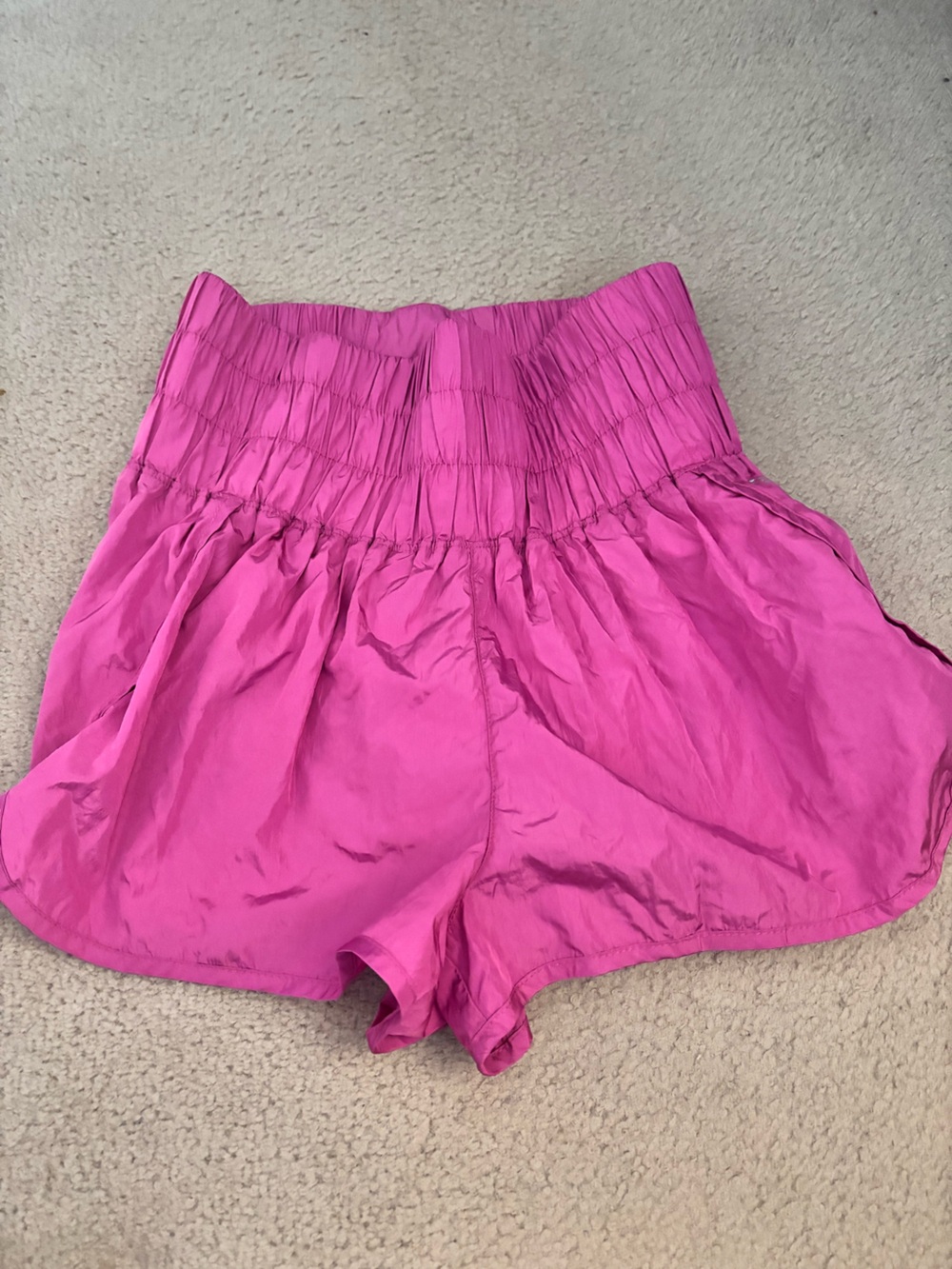 FP Movement by Free People Hot Pink Smocked Waist Athletic Shorts